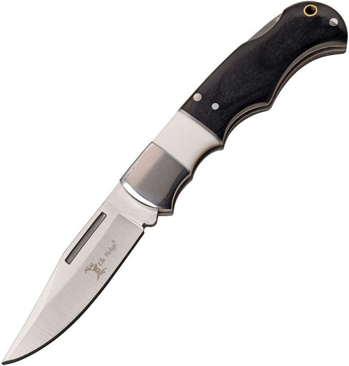 Elk Ridge Black Pakkawood/White Stone Lockback Folding Knife DBER943WH