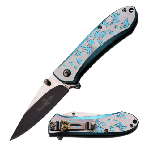 Femme Fatale AO Folding Knife Blue Butterfly MCFFA010LB