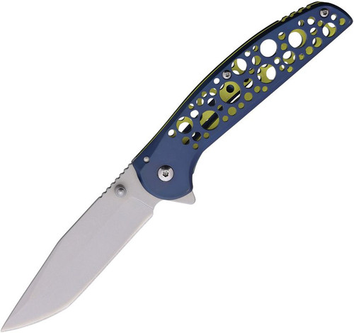 MTech 2015BL Linerlock Folding Knife Blue and Yellow MCMT2015BL