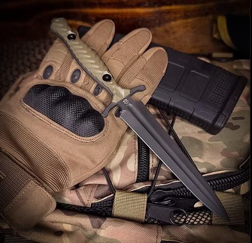 Gahagan Customs Ocelot Dagger Fixed Blade OD Green Handle W/Sheath GCOCDOD