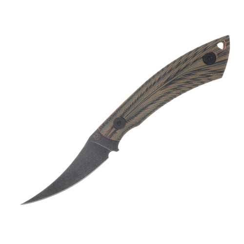 Gahagan Customs Mountain Trout Bird Knife Orange Liner Feathered G10 Camo GCMTCAMO