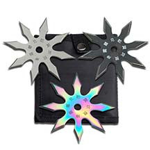Perfect Point 4in Shuriken Throwing Stars 3pc (Tri-Color)