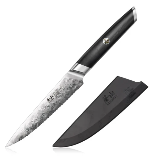 Cangshan AIRA 5in Serrated Utility Knife 135-Layer Damax™ Steel W/Sheath 10302405