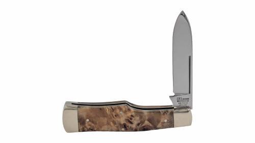 Rodgers Wostenholm Spear Pt. Gunstock Folding Knife Poplar Burr HkGW1600P/POL