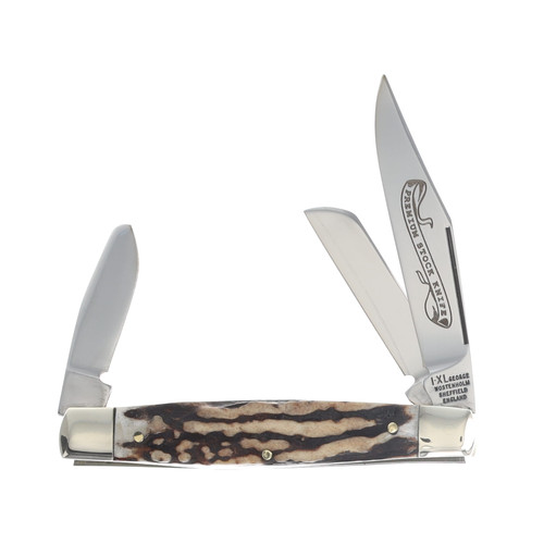 Rodgers Wostenholm 3-Bld. Stockman Folding Knife Stag Horn HKGW133ST/P