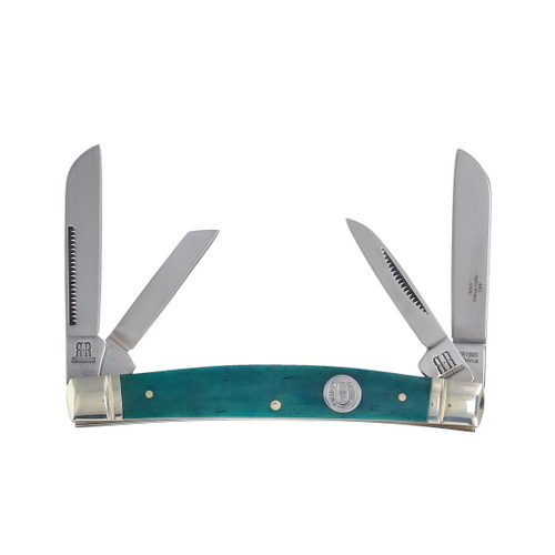 Rough Ryder Blue Smooth Bone Congress Folding Knife RR1950