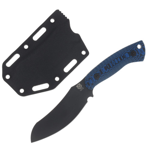 Gahagan Customs Wolfhound Skinning Knife W/Textured G10 Blue-Black GCWOLFBLBK