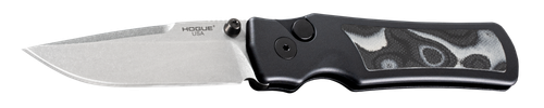 Hogue Saxum Button Lock Folding Knife Tumbled Magnacut/Black Aluminum with G-Mascus Insert