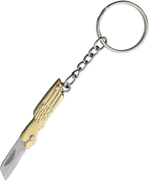 Novelty Knife Co. Brass Wing Design Mini Keychain Folding Knife NV349