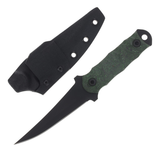 Half Face Blades Combat Filet- Jungle Wear Carbon Fiber, Armor Black Cerakote, Allen Bolts, Textured Grip HFCFJWARMBKCER