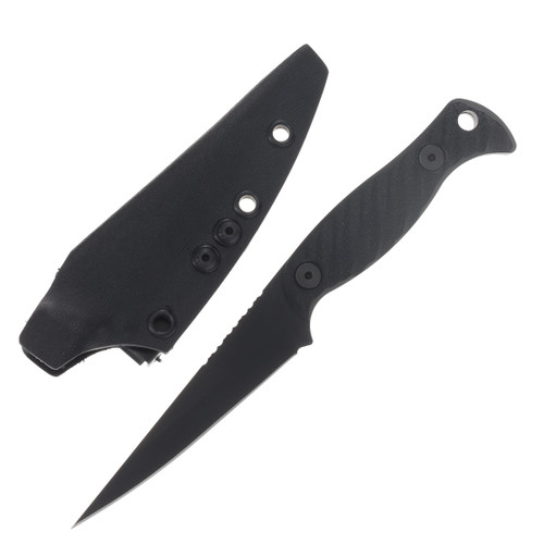 Half Face Blades Congressman - Black G10, Armor Black Cerakote, Allen Bolts, Textured Grip, Closed Tang Lanyard Hole HFCONBKG10ARMBKCER