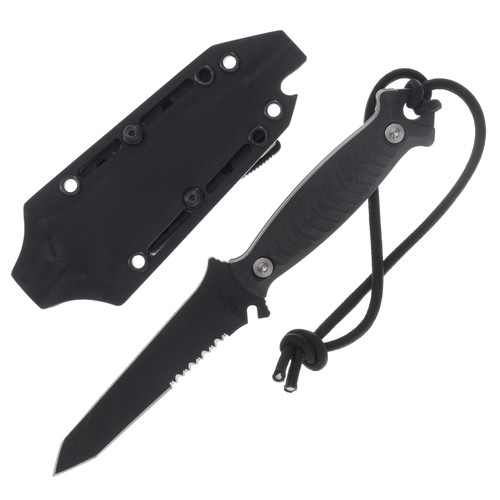 Half Face Blades Dive Knife- Black Dark Matter FAT Carbon, Armor Black Cerakote, Ti Torx Bolts, Textured Grip HFDIVEBKDKMATARMBKCER
