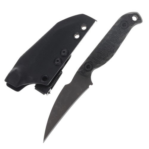 Half Face Blades Gula Gula- Black Canvas Micarta, Allen Bolts, Textured Grip HFGULABKCANMIC