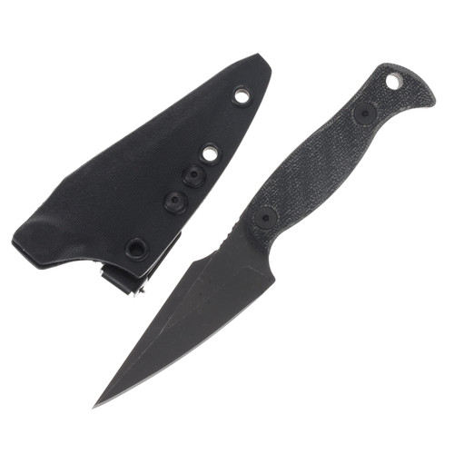 Half Face Blades Gulo Gulo- Black Canvas Micarta, Allen Bolts, Textured Grip HFGULOBKCANMIC