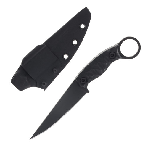 Half Face Blades Osoraku 4"- Black G10, Allen Bolts, Textured Grip HFOSORAKUBKG10