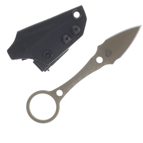 Half Face Blades Ringstrike- FDE Cerakote and Machined Rockwork Handle HFRINGSTFDECERMRKWK