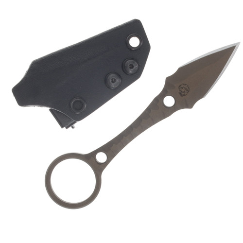 Half Face Blades Ringstrike- Midnight Bronze Cerakote and Machined Rockwork Handle HFRINGSTRMIDBZCERMRKWK