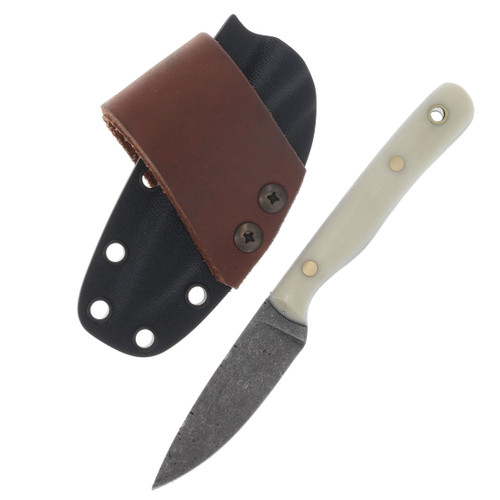 Samuel Riner Custom Knives Pellissippi XL Slim SW 80CrV2 Steel White Canvas Micarta SRKPELXLSWCM