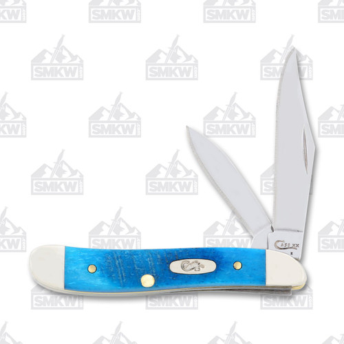 Case Caribbean Blue Bone Peanut Folding Knife