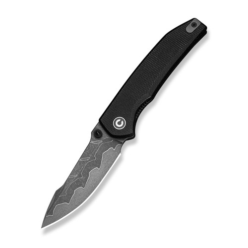 CIVIVI Ryson-E Black Canvas Micarta Damascus C25097-DS1