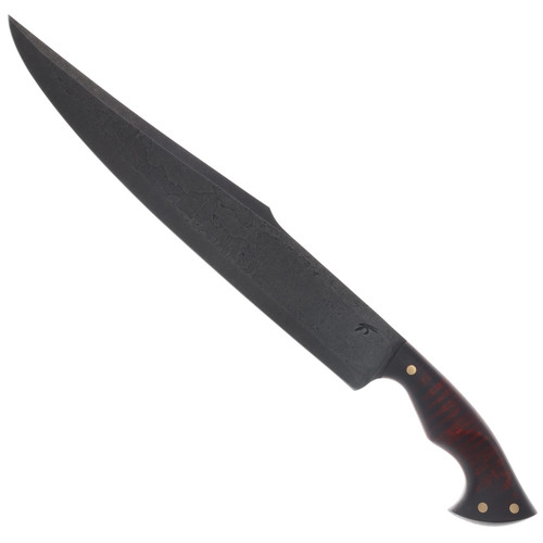 Knight Forge Studio Brut de Forge Fixed Blade Curly Maple 12.75in Bowie 80CrV2 KFSBDFCM
