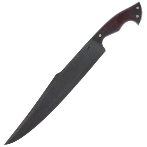 Knight Forge Studio Brut de Forge Fixed Blade Curly Maple 12.75in Bowie 80CrV2 KFSBDFCM