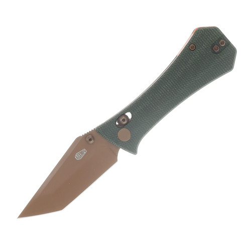 AUX MFG Deadhead Pocket Bowie Crossbar - Green Micarta - PRODUCTION AUX005MGNROSE