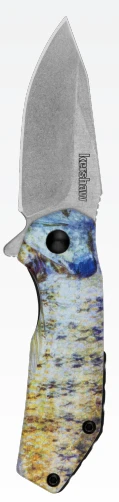 Kershaw Valve AO Folding Knife Blue Gill  4Cr14 Drop Point KS1375BG