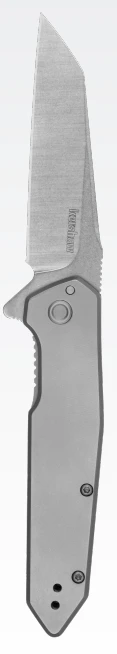 Kershaw Hectic AO Folding Knife Bead Blasted Silver 3.05in 8Cr13MoV Wharncliffe KS1443