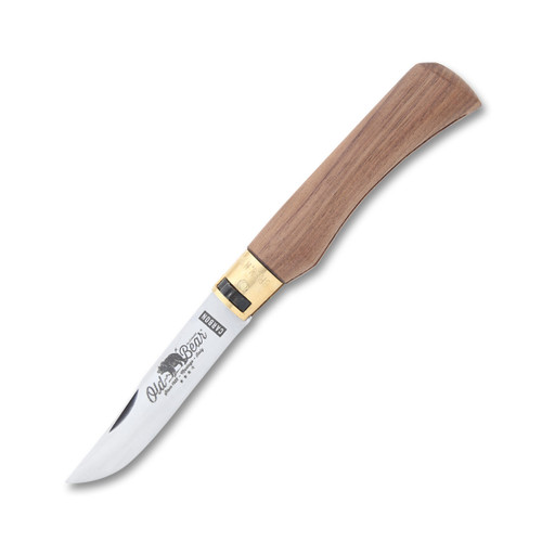 Antonini Knives Old Bear Extra Large Folding Knife C67 Carbon Steel American Walnut Wood