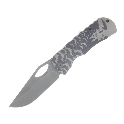 McNee's Little Dixon Folding Knife Engraved Halloween 3.25in Magnacut MCLITTLEDIXHALL