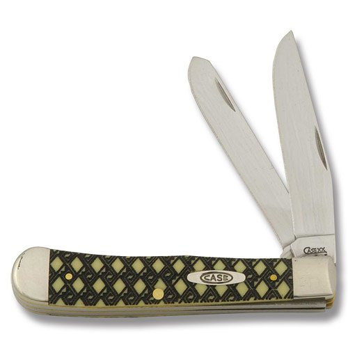 Case XX Celtic Maze Trapper Smooth Yellow Synthetic Folding Knife CA80161CM