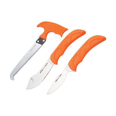 Outdoor Edge 3-Piece Field Dressing Combo with Caping Knife, Skinner & Saw Blaze Orange
