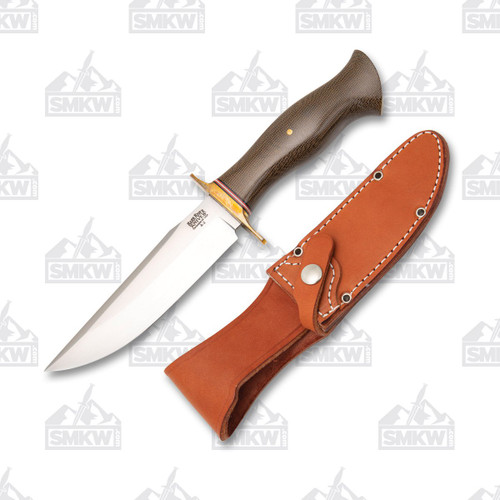 Bark River Vest Pocket Bowie C Fixed Blade Knife Green Canvas Micarta