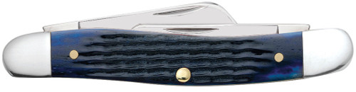 Case Navy Blue Rogers Jigged Bone Medium Stockman