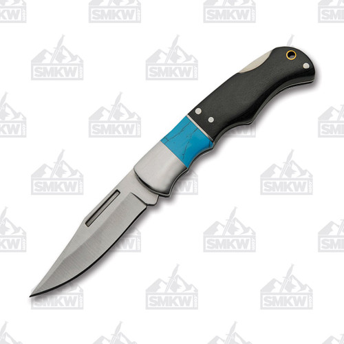 Szco Baby Blue Folding Knife Black Pakkawood