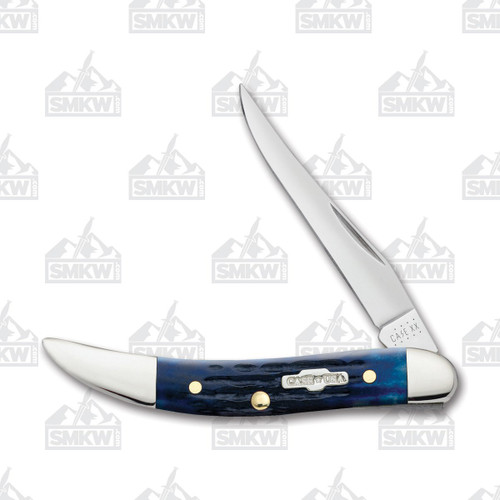 Case Navy Blue Rogers Jigged Bone Small Texas Toothpick Folding Knife