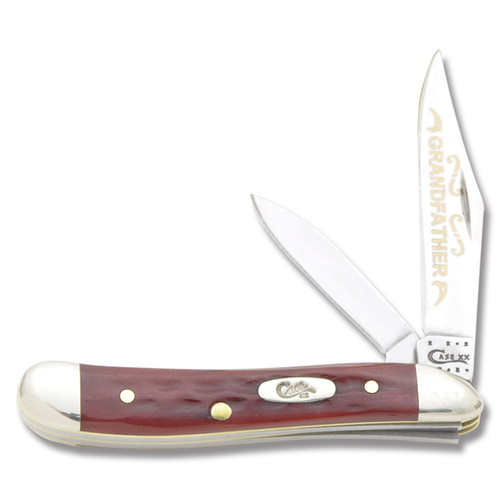 Case Grandfather Red Pocket Worn Peanut Folding Knife