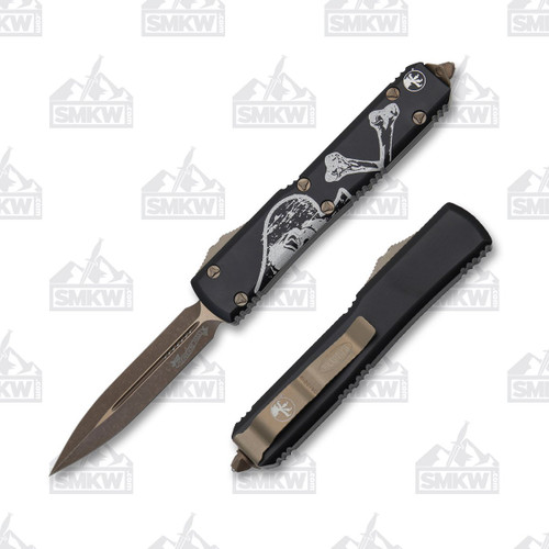 Microtech Ultratech Death Card Out-The-Front Automatic Knife (D/E Bronze)