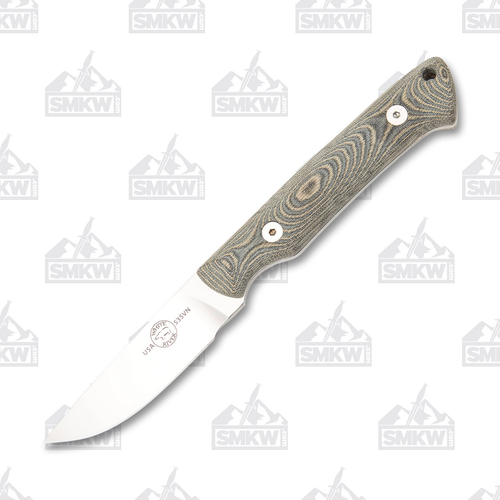 White River Small Game Black/OD Linen 2.62in Drop Point Fixed Blade