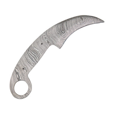 3.5in Damascus Karambit Blade Blank