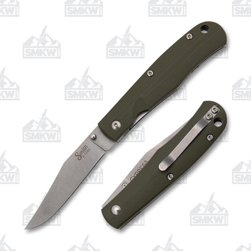 Smith & Sons Cypress Trapper Linerlock Folding Knife (OD Green G-10)