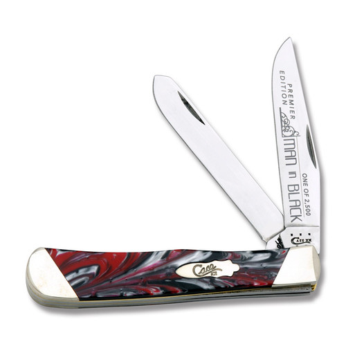 Case XX Slant Bolster Man in Black Corelon Trapper Folding Knife CAS9254MB