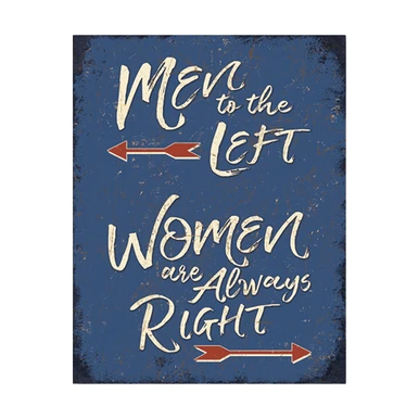 Women Always Right Tin Sign