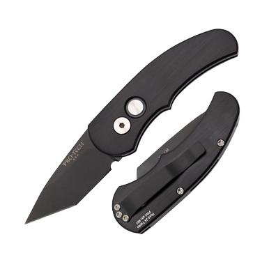 ProTech Runt J4 Automatic Knife Black Tanto/Black Aluminum AUPT5415