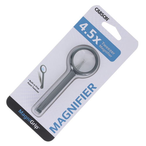 Carson Optical Magnigrip 4.5X Magnifier With Tweezers