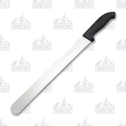 Dexter Russell Black 12" Scalloped Slicer High Carbon Steel Blade Polypropylene Handle