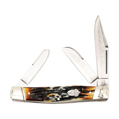 Rough Ryder Cinnamon Bone Stag Stockman Folding Knife 