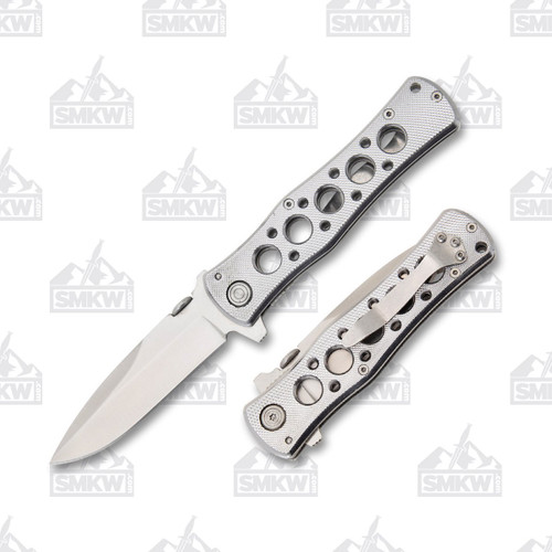 All Stainless Steel Drop Point Linerlock Folding Knife