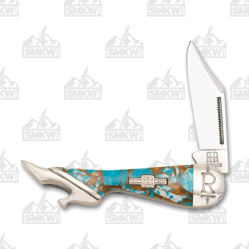 Rough Ryder Turquoise and Amber Small Lady Leg Folding Knife